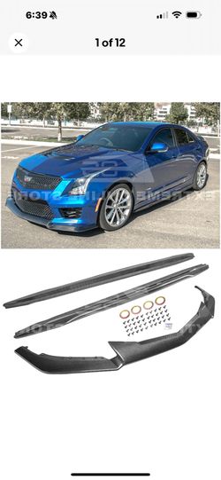 Carbon Fiber Front Lip Splitter And Side Skirts