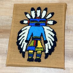Vintage - Native American Latch Hook Art Piece