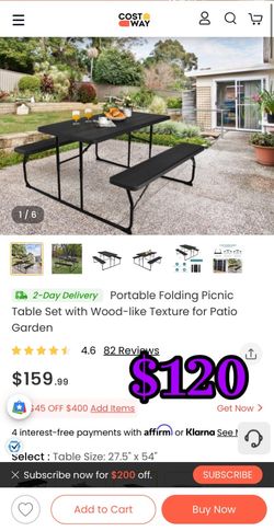 New picnic table