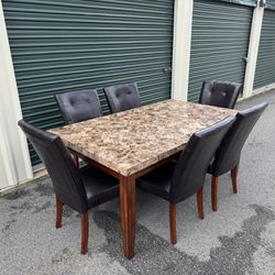 FREE DELIVERY Granite Dining Room Set - Table & 6 Chairs