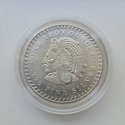 Cuauhtémoc one troy ounce of .999 fine silver.