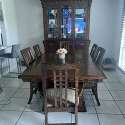 Dining Table With 6 Chairs And China Cabinet