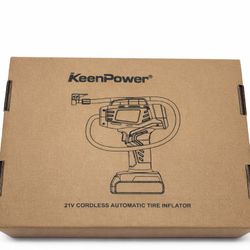 KeenPower 21V Cordless Tire Inflator – 160 PSI, Digital Display (New)
