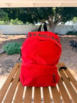 Balenciaga Red Nylon Backpack