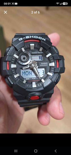 Casio G-Shock GA-700-1A Black/Red Analog Digital Watch - Excellent Condition