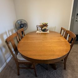 Solid Wood Dining Table For $150 And Free 5 Chairs 
