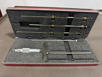 Depth Micrometer Set with Interchangeable Rods