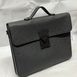 LOUIS VUITTON Monogram Taurillon S-lock Men's Briefcase,Handbag