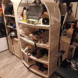 Wicker Shelving Unit