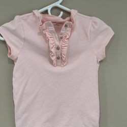 Janie & Jack Girl’s Pale Pink Jersey Cotton Stretchy Shirt, 18” Long, Size 8