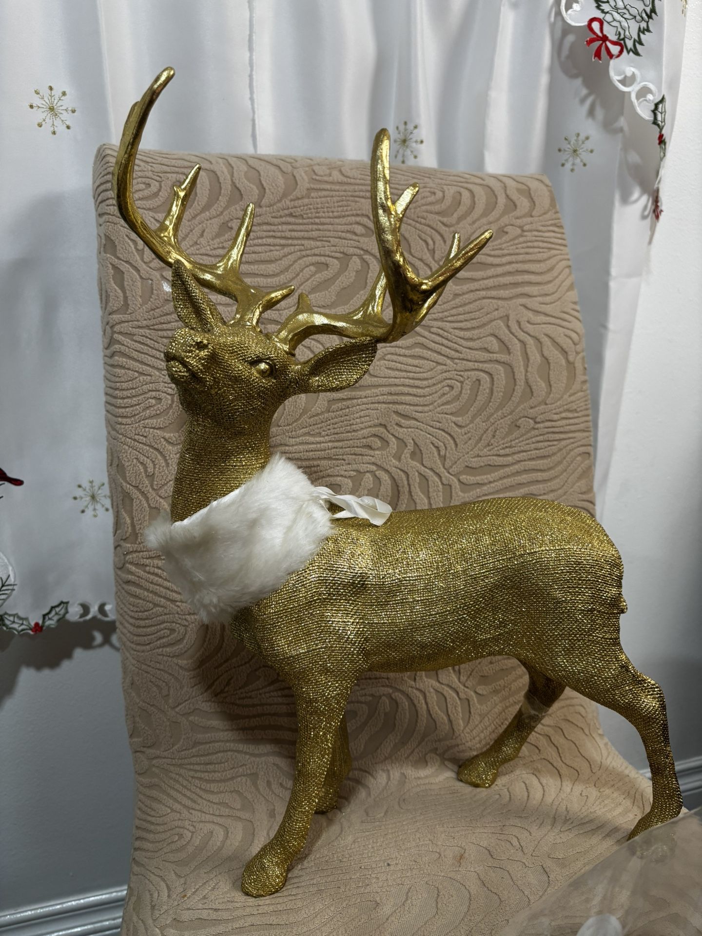 Large Gold deer - Christmas Decoration 