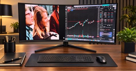 Sansui 34” Curve Monitor office home new