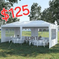 10'x20' Outdoor Party Tent, Large Wedding Birthday Tents for Parties, White Canopy Tent with 6 Removable Sidewalls