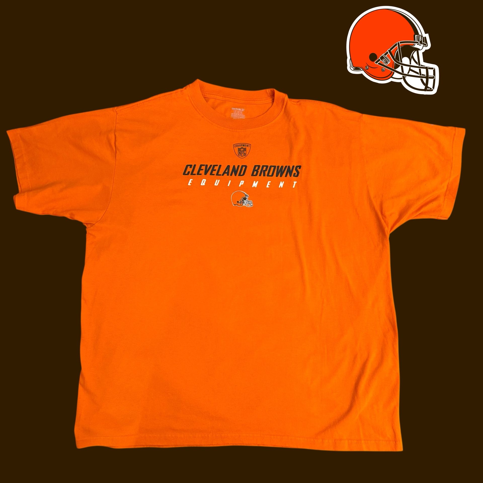 Cleveland Browns Equipment Reebok NFL Football Orange T-Shirt XL