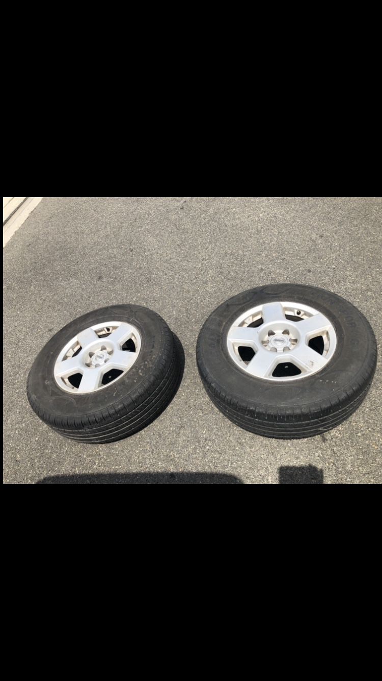 2 X 245/70r16 6x114.3 6x4.5 Stock Nissan Frontier X-terra Wheels Rims With Good 80% Treads Tires