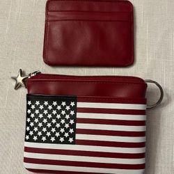 Flag Coin Case and Key Ring-NWOT