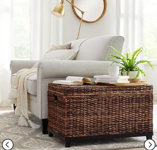 Threshold Large Wicker Storage Trunk