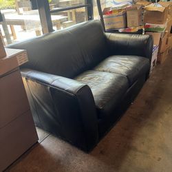 Leather Room And Board Love Seat And Chair.