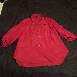 Burgundy Blouse Xl 