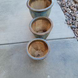 3 Ceramic Flowers Pot 