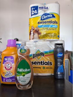 New Charmin Bounty Arm & Hammer Palmolive Dial Household Essentials Bundle