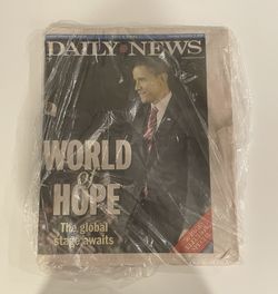  DAILY NEWS Nov 6 , 2008 President Obama WORLD OF HOPE Collector Sold Out Issue 