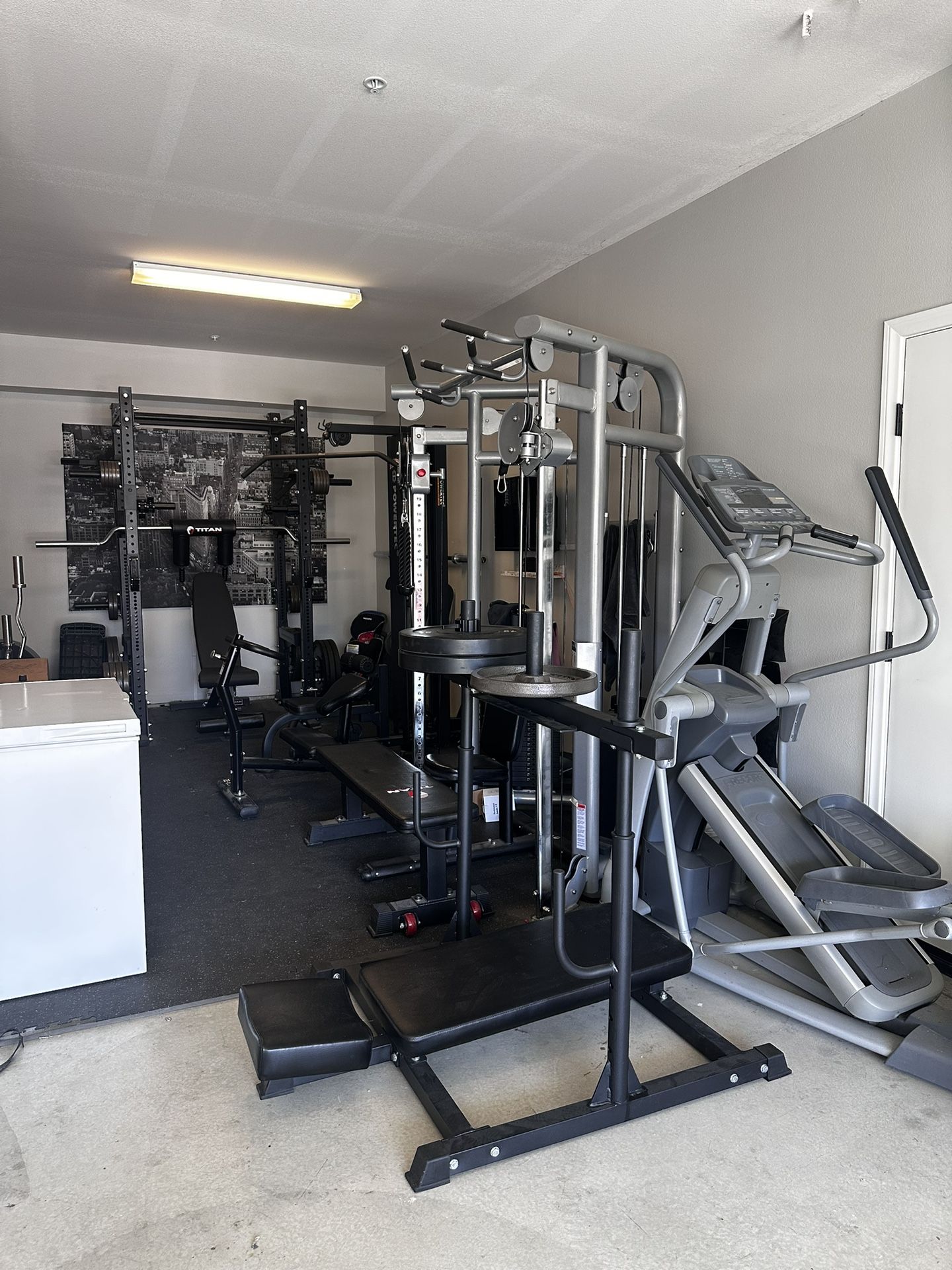 Complete Home Gym Power Rack Cable Machine Elliptical Weights Barbell Plates Free Delivery And Set Up Gym Mats