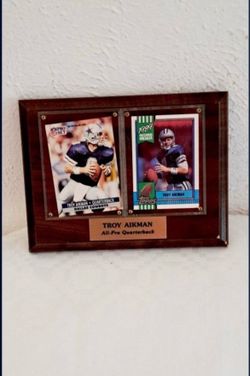 1989 Framed Dallas Cowboys Troy Aikman Trading Card Plaque