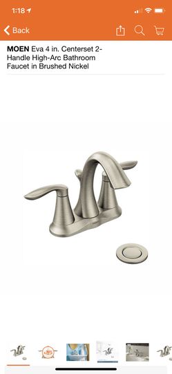 Moen Eva 4 in. Center set Bathroom Faucet - Brushed Nickel