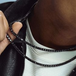 ⛓️ 4mm Black Tennis Chain Stack – JAXXON – Premium Look