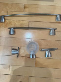 Brushed Nickel Bathroom Hardware Accessory Set