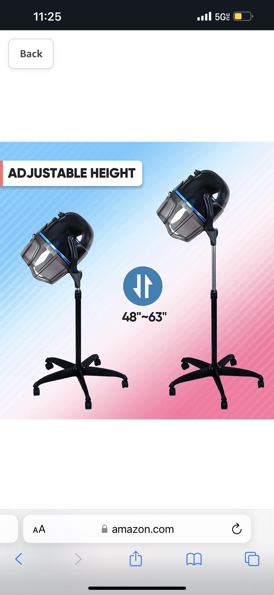 ZENY Professional Adjustable Hood Floor Stand Bonnet Hair Dryer