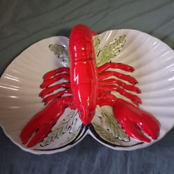 Plato De Cerámica, Largo 15",Ancho 10",Usado Como Nuevo 