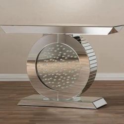 New Hollywood Regency Glamour Style Mirrored Console Table Silver Mirrored