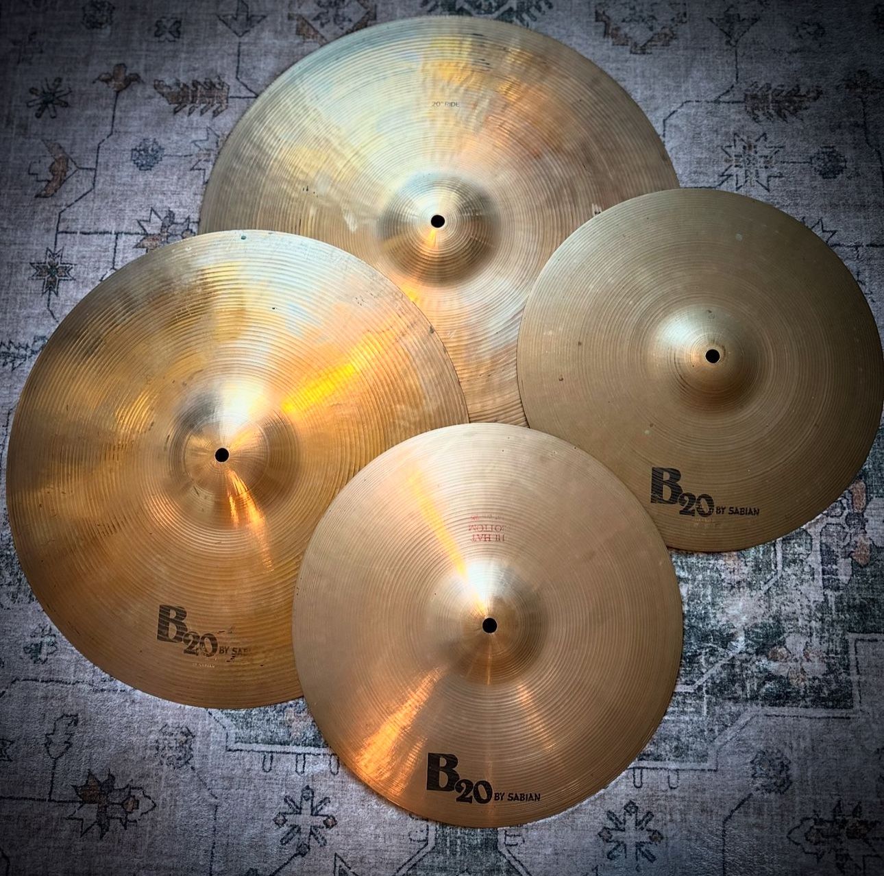 Set Of Vintage Sabian Cymbals For Drum Set B20 Italian Made $450