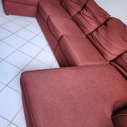 Large Red Sectional Sofa Couch