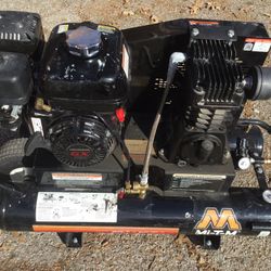 Nice Mi-T-M 8 Gallon  Twin Tank Air Compressor