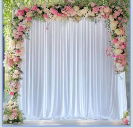 Wokceer White Backdrop Curtain 10x10FT