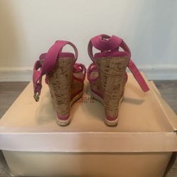 Wedge Platform heel Hot Pink Heel  Size 5