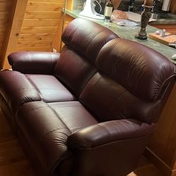 Lazy Boy Couch Reclining Leather Loveseat 