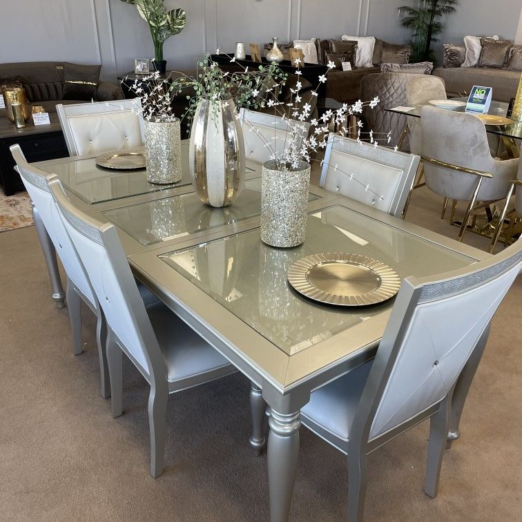 Celandine Silver Dining Room Set / 7pc