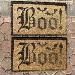 2 Halloween Welcome Doormats Boo