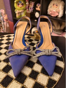 Zara Rhinestone Bow Heels – EU 38 / US Women's 7.5 ✨