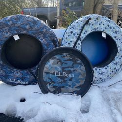 LL Bean Snow Tubes & Saucer (Gently Used)
