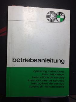 Pinzgauer operating instructions