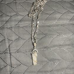 Silver Plated Chain With San Judas Pendant 