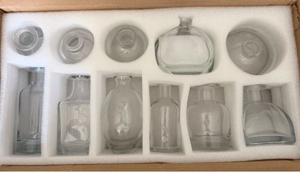Clear Glass Bud Vases (Set Of 12)