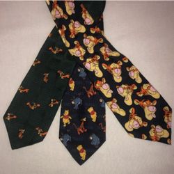 Bundle Of 3 Disney’s Tigger & Winnie The Pooh Silk Ties