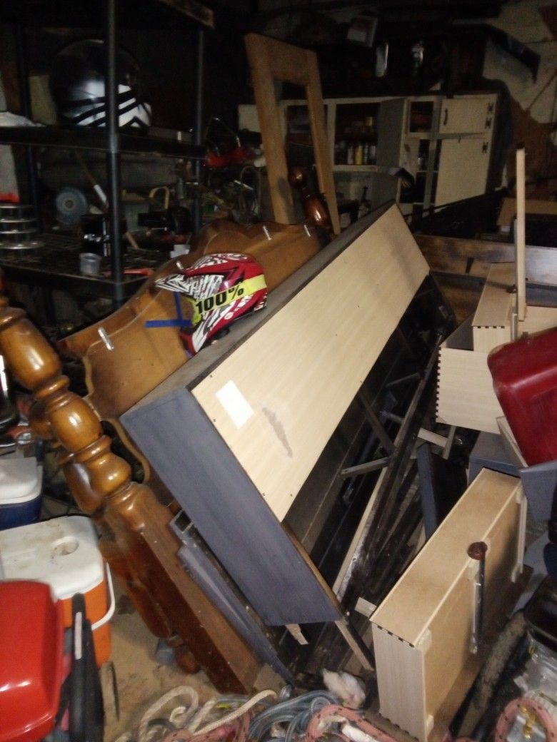 2 king size bed frames one w drawers 1 Full size bedframe with lighted headboard