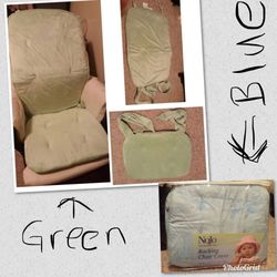 2 pcs Rocking chair covers: blue & green $10/each